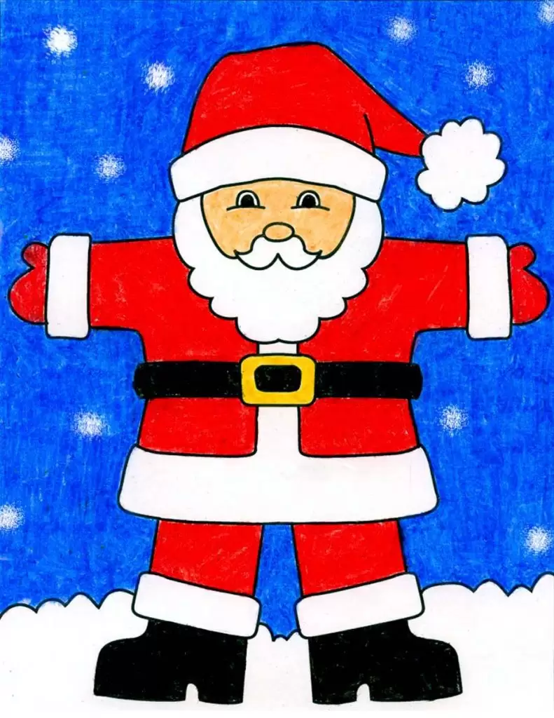How To Draw Santa Claus Drawing For Kids